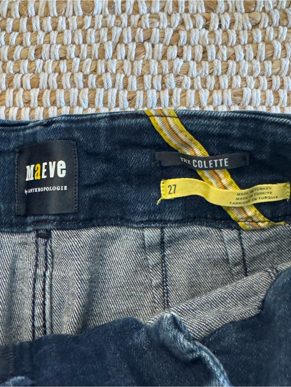 Anthropologie The Colette Denim Cropped Wide-Leg Jeans by Maeve size 27 Dark - Picture 5 of 9